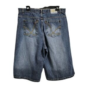 Outback Rider Denim Shorts Mens 38 Blue Baggy Skater Y2K Embroidered Jorts